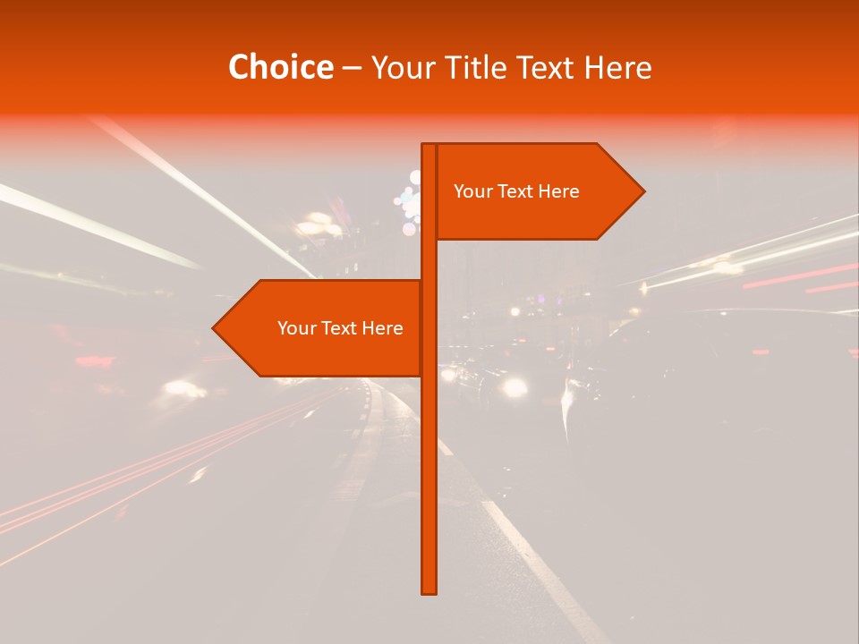 Lights Dusk Road PowerPoint Template