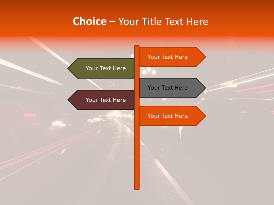 Lights Dusk Road PowerPoint Template