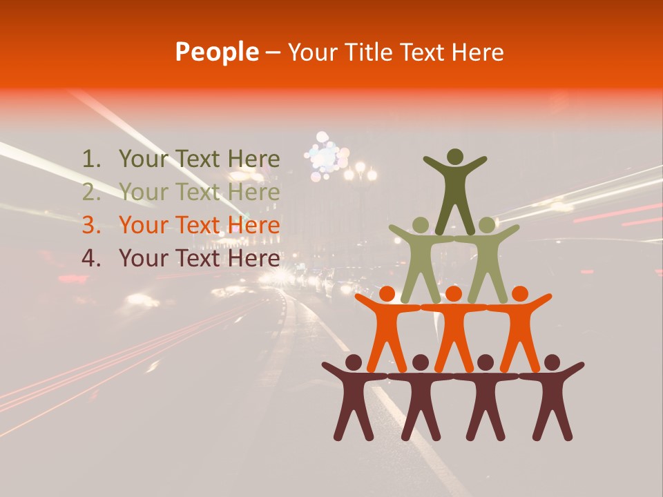 Lights Dusk Road PowerPoint Template