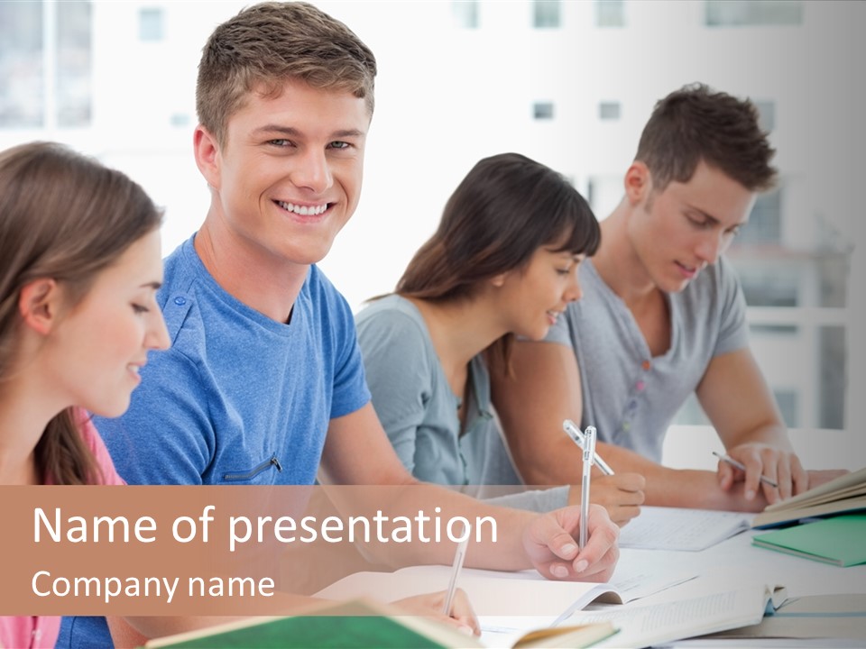 Beautiful Side View Male PowerPoint Template