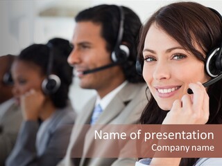 Male Phone Helpdesk PowerPoint Template