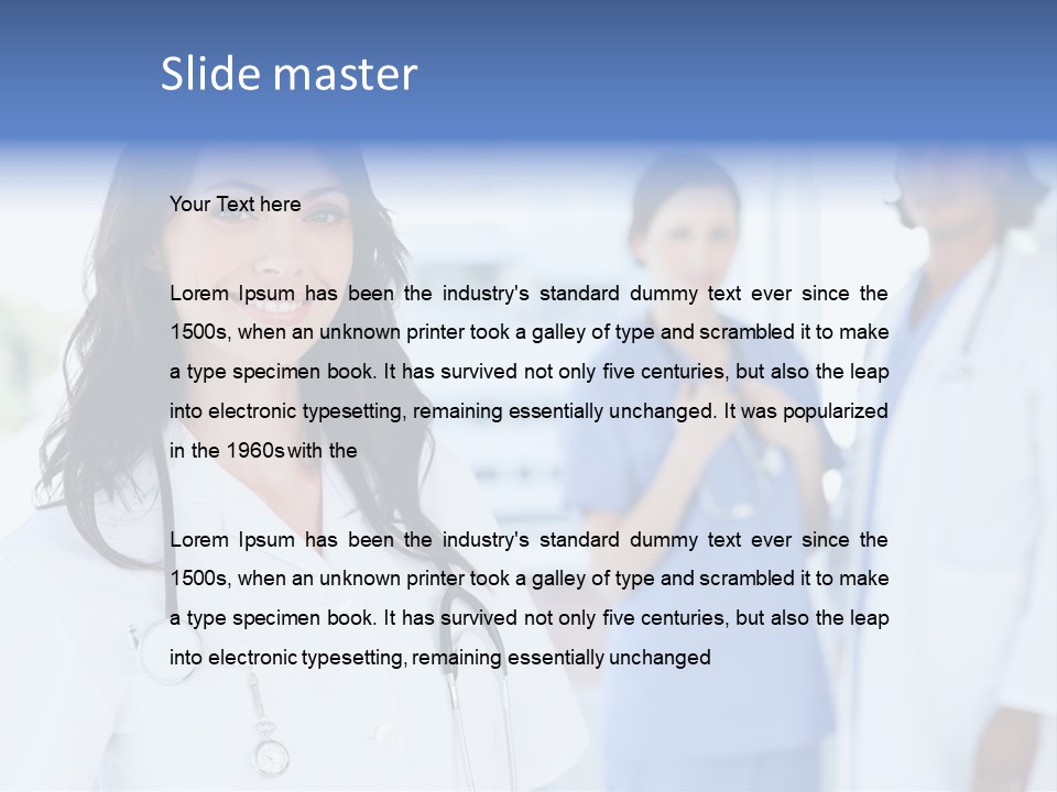 A Group Of Doctors Standing In A Hospital PowerPoint Template