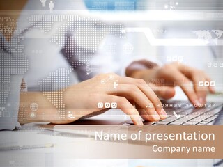 Screen Woman Young PowerPoint Template