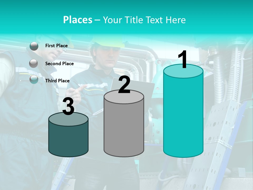 Computer Men At Work Mechanic PowerPoint Template