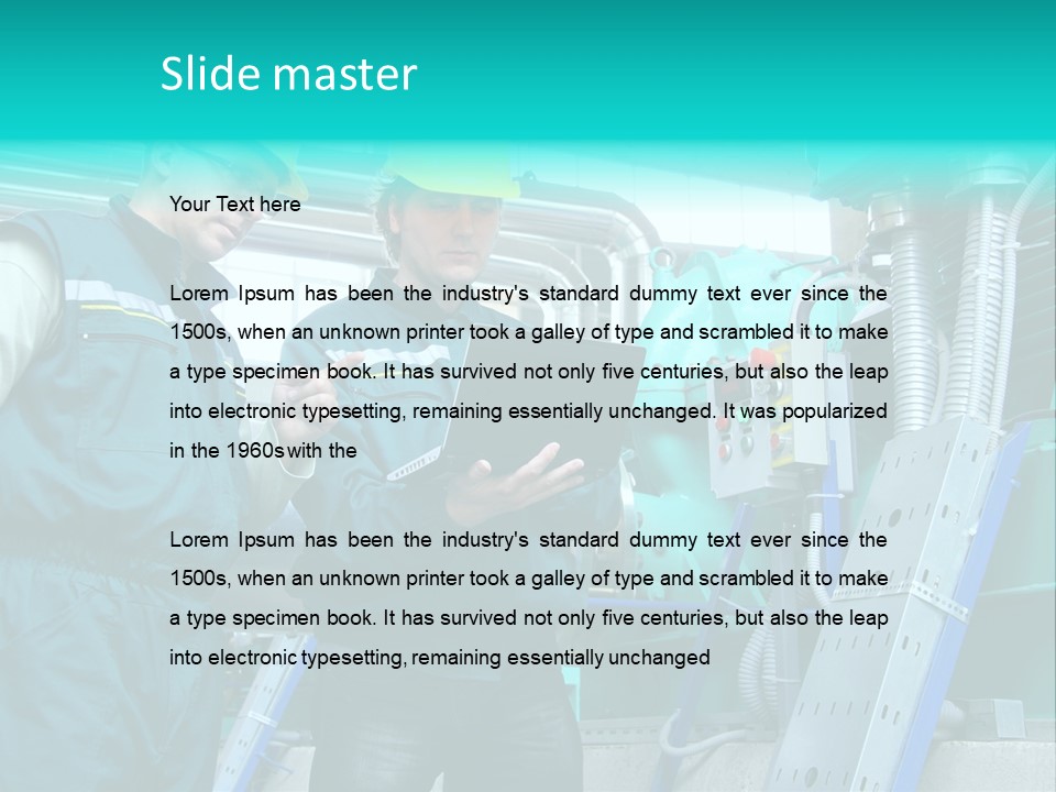 Computer Men At Work Mechanic PowerPoint Template