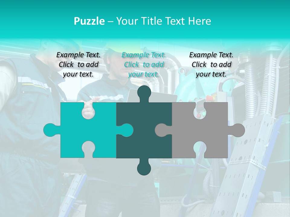 Computer Men At Work Mechanic PowerPoint Template