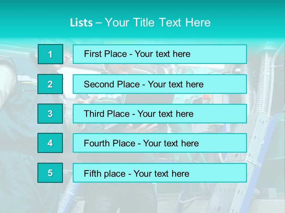 Computer Men At Work Mechanic PowerPoint Template