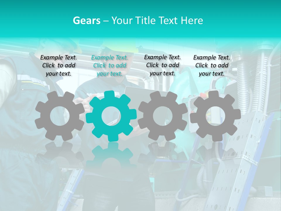 Computer Men At Work Mechanic PowerPoint Template