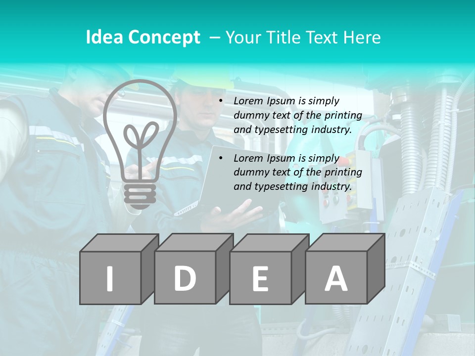 Computer Men At Work Mechanic PowerPoint Template