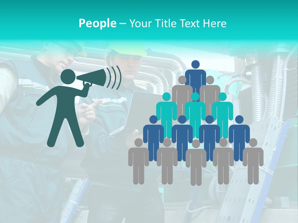 Computer Men At Work Mechanic PowerPoint Template