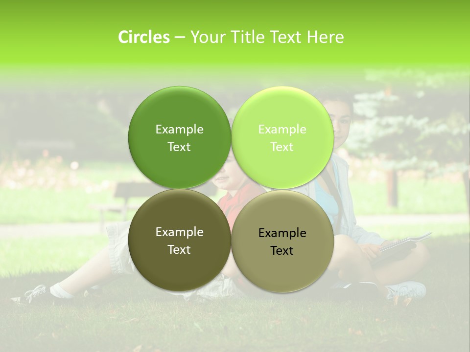 Schoolgirl Green Person PowerPoint Template