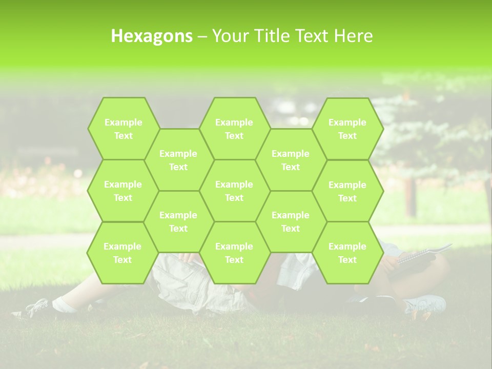 Schoolgirl Green Person PowerPoint Template