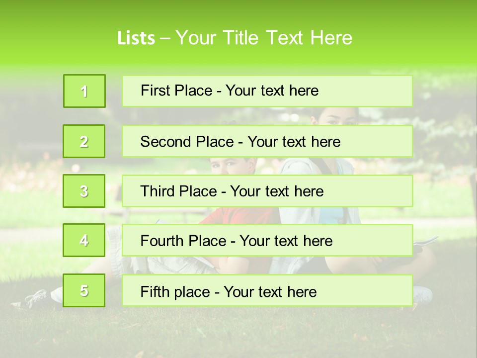 Schoolgirl Green Person PowerPoint Template