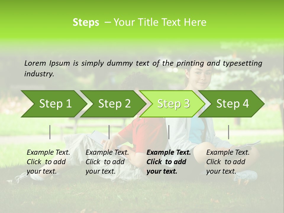 Schoolgirl Green Person PowerPoint Template
