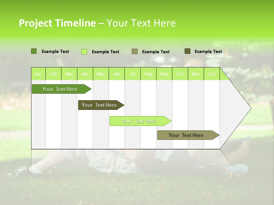 Schoolgirl Green Person PowerPoint Template