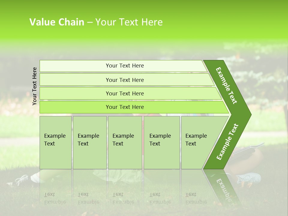 Schoolgirl Green Person PowerPoint Template