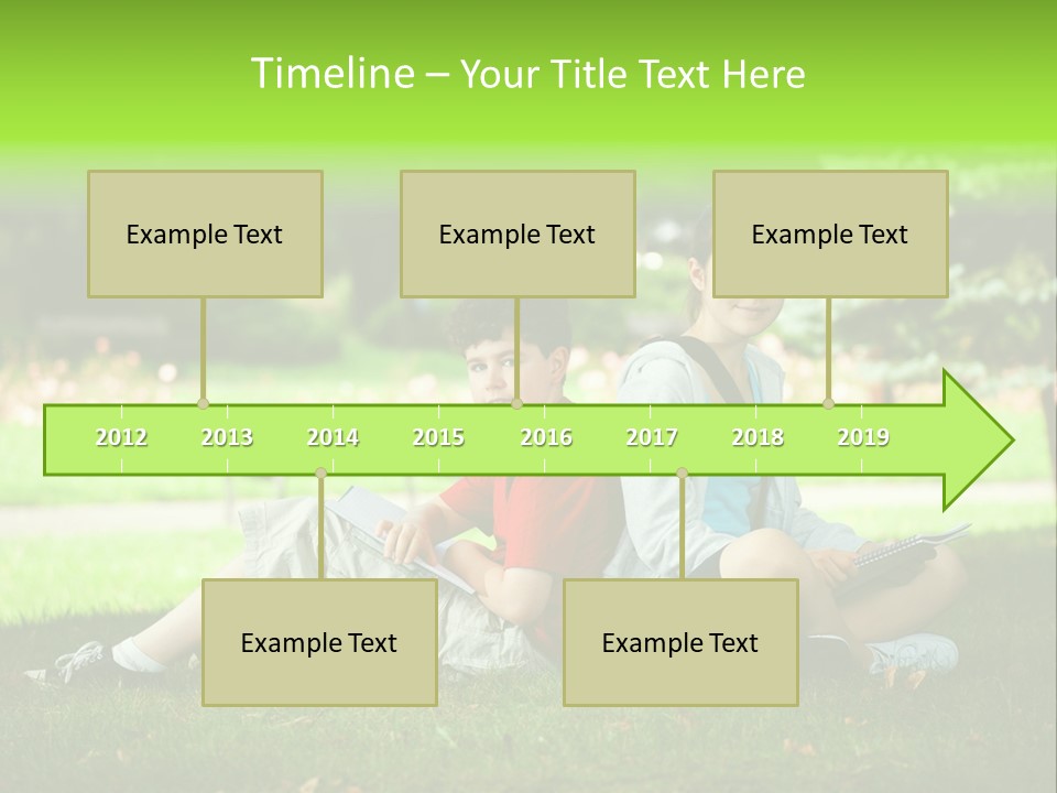 Schoolgirl Green Person PowerPoint Template