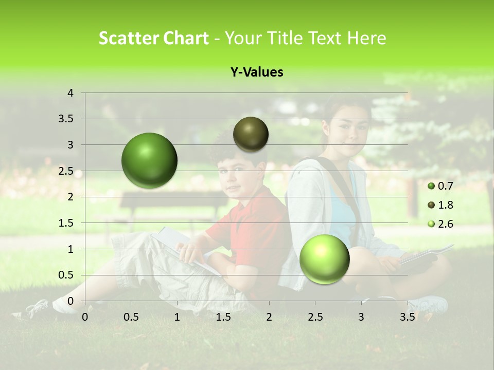 Schoolgirl Green Person PowerPoint Template