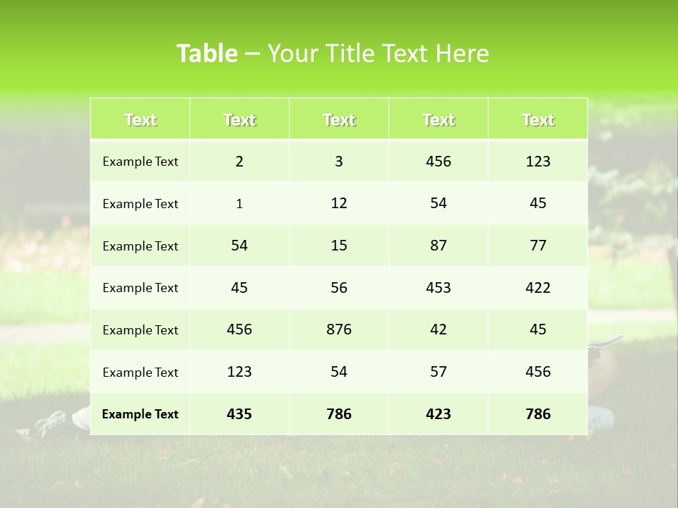 Schoolgirl Green Person PowerPoint Template