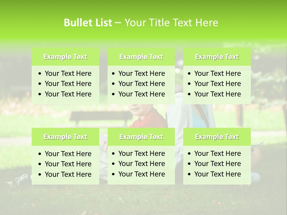 Schoolgirl Green Person PowerPoint Template