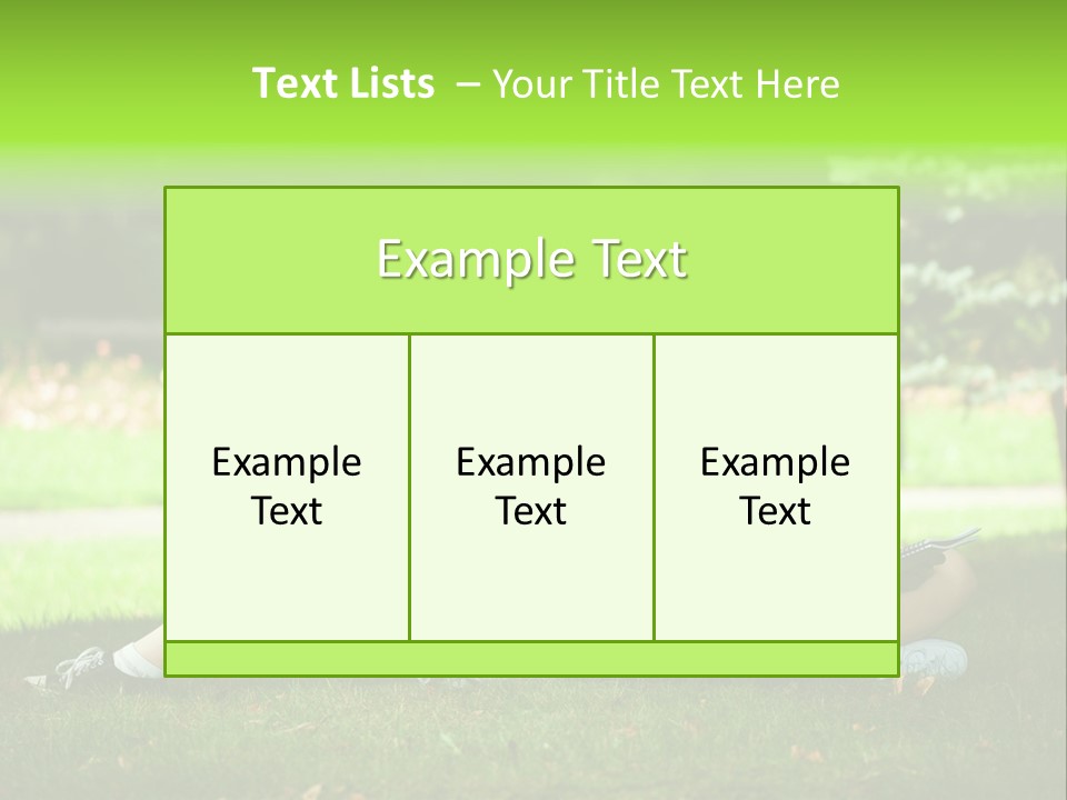 Schoolgirl Green Person PowerPoint Template