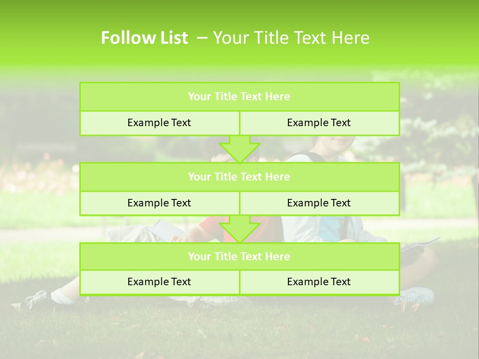 Schoolgirl Green Person PowerPoint Template