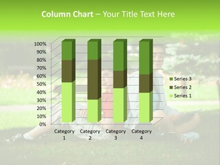 Schoolgirl Green Person PowerPoint Template