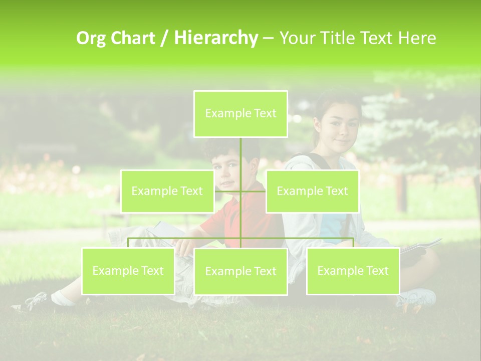 Schoolgirl Green Person PowerPoint Template