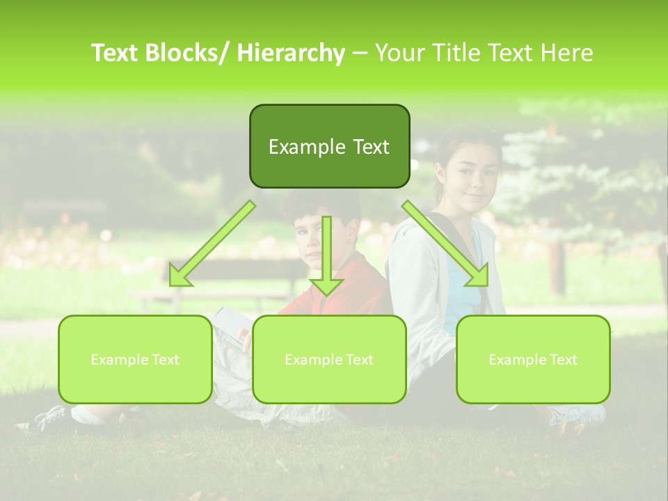 Schoolgirl Green Person PowerPoint Template
