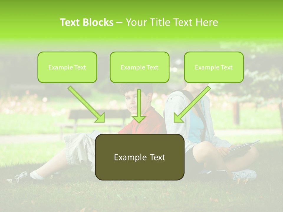 Schoolgirl Green Person PowerPoint Template