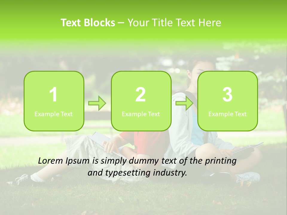 Schoolgirl Green Person PowerPoint Template