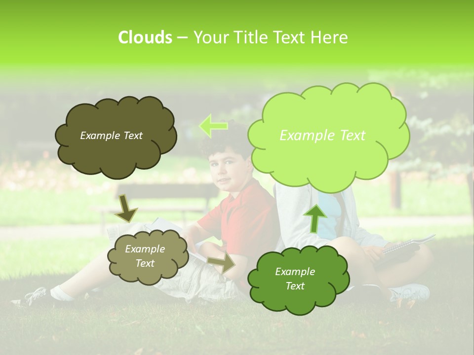 Schoolgirl Green Person PowerPoint Template