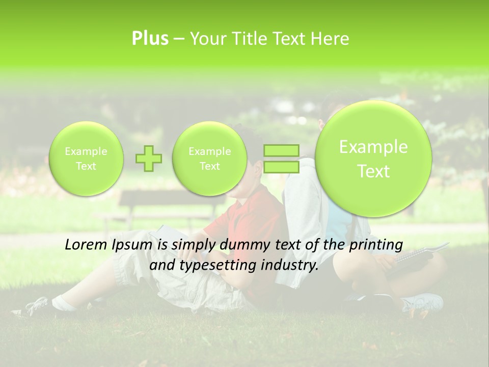 Schoolgirl Green Person PowerPoint Template