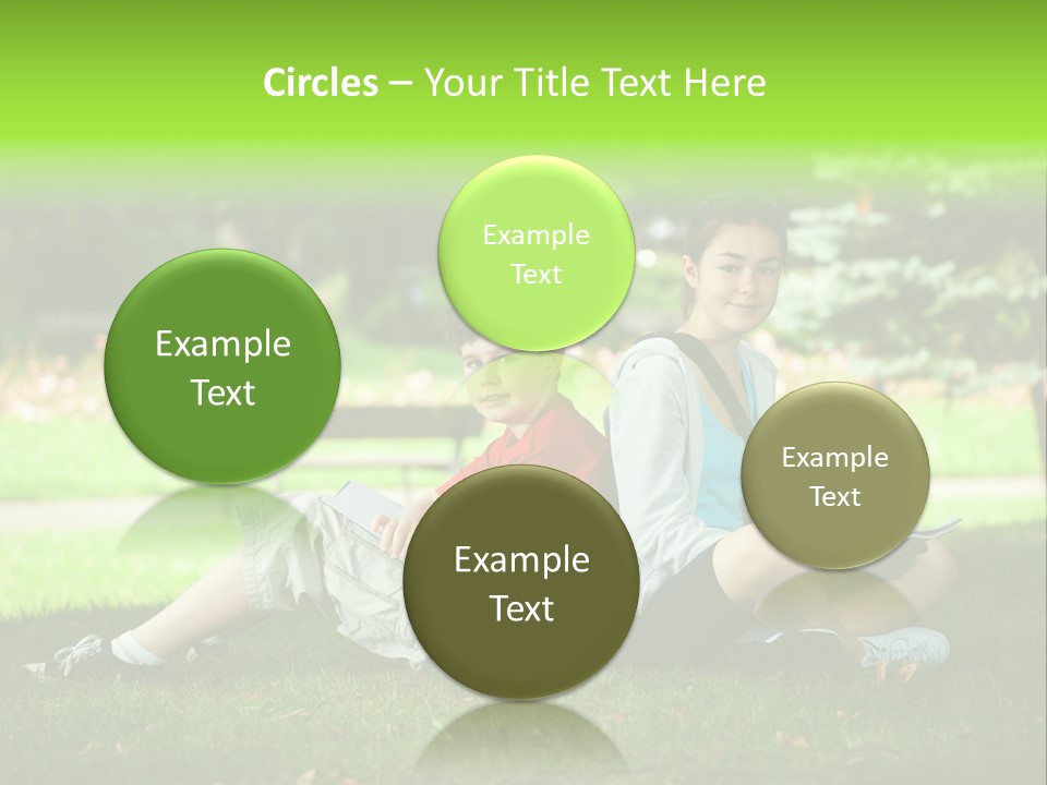 Schoolgirl Green Person PowerPoint Template