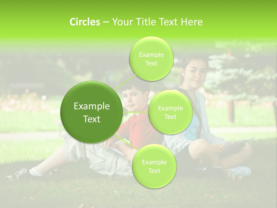 Schoolgirl Green Person PowerPoint Template