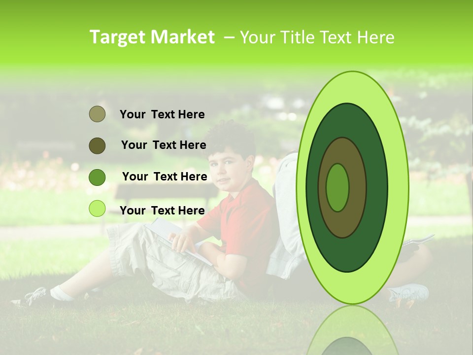 Schoolgirl Green Person PowerPoint Template