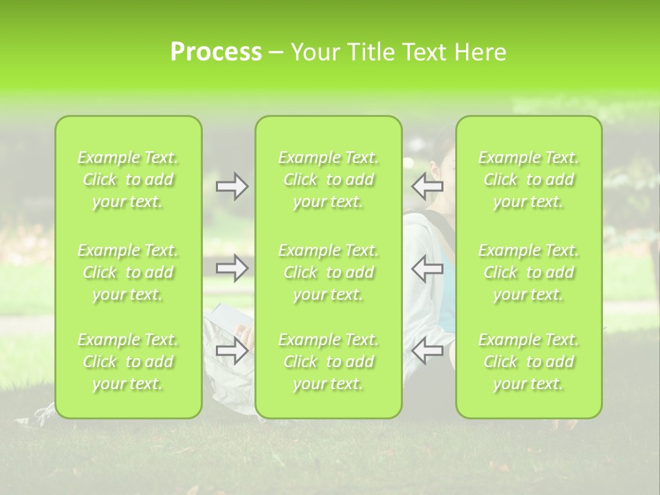 Schoolgirl Green Person PowerPoint Template