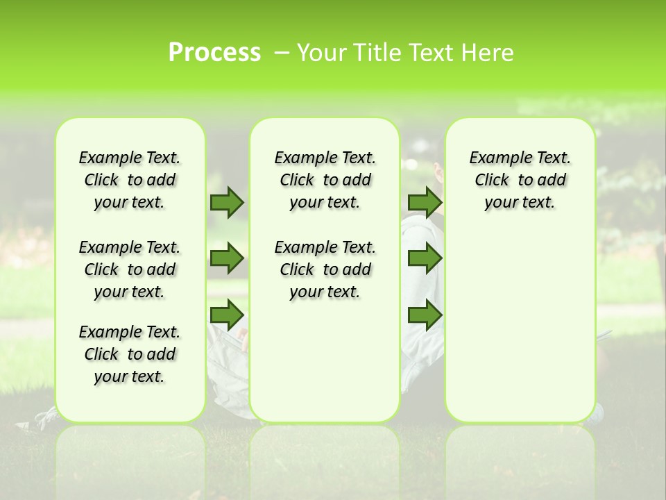 Schoolgirl Green Person PowerPoint Template