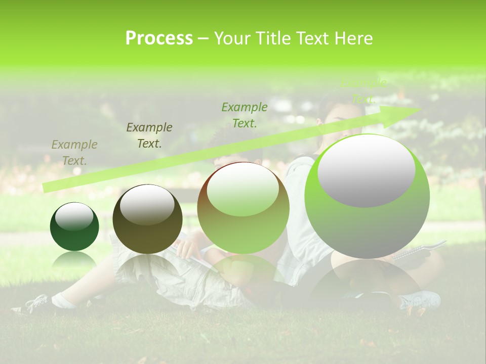 Schoolgirl Green Person PowerPoint Template