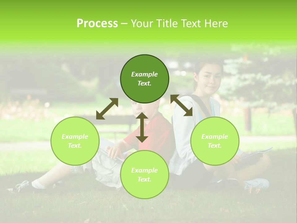 Schoolgirl Green Person PowerPoint Template