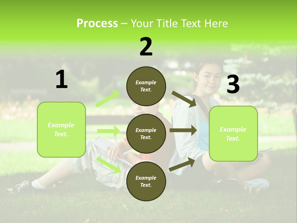 Schoolgirl Green Person PowerPoint Template