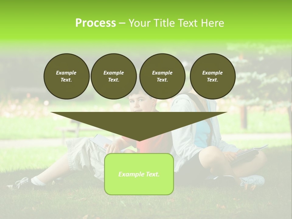 Schoolgirl Green Person PowerPoint Template