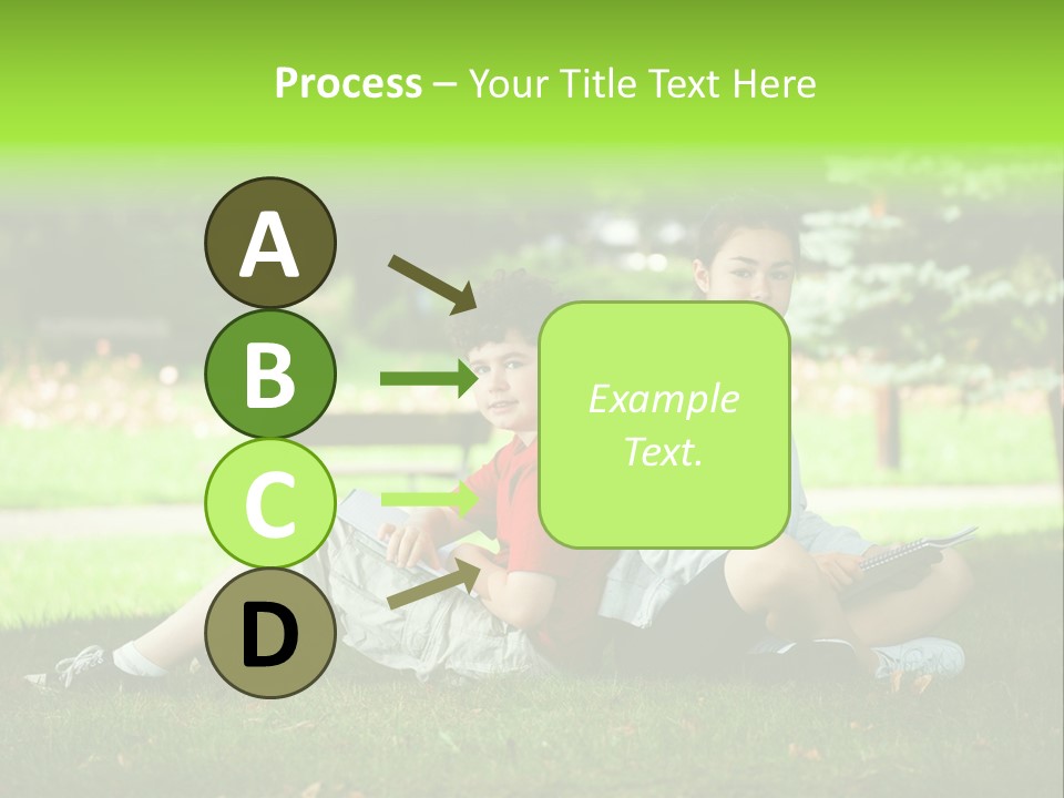 Schoolgirl Green Person PowerPoint Template