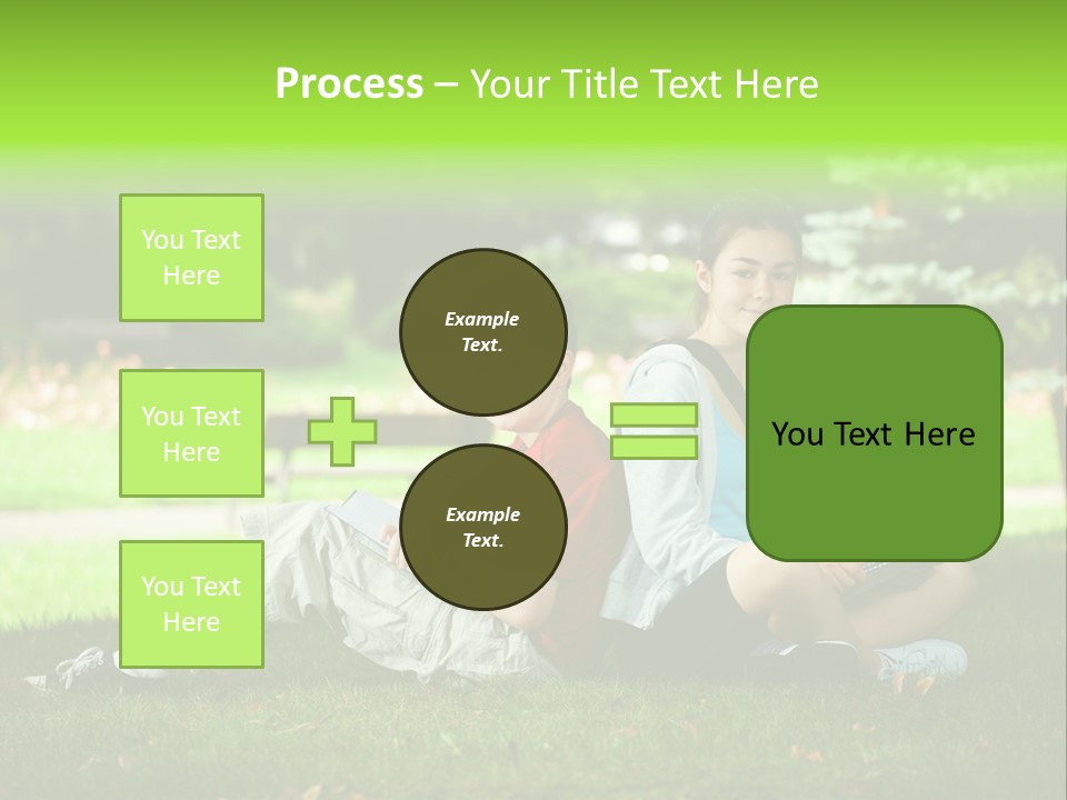 Schoolgirl Green Person PowerPoint Template