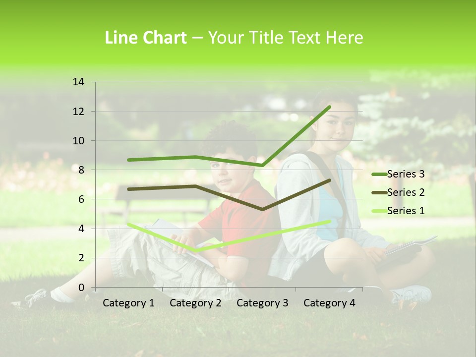 Schoolgirl Green Person PowerPoint Template
