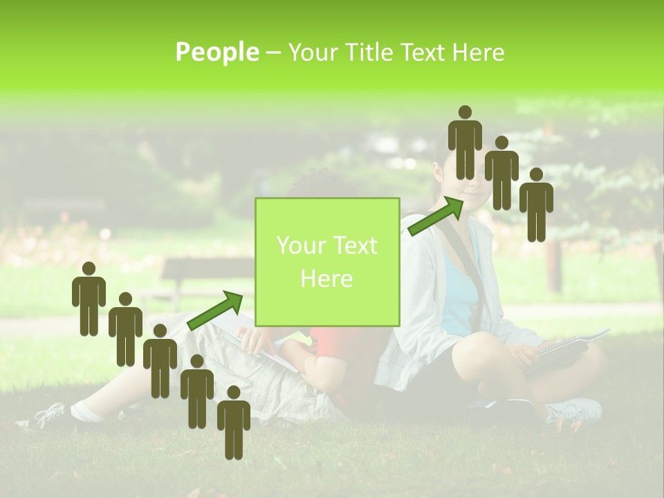Schoolgirl Green Person PowerPoint Template