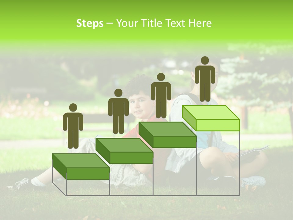 Schoolgirl Green Person PowerPoint Template