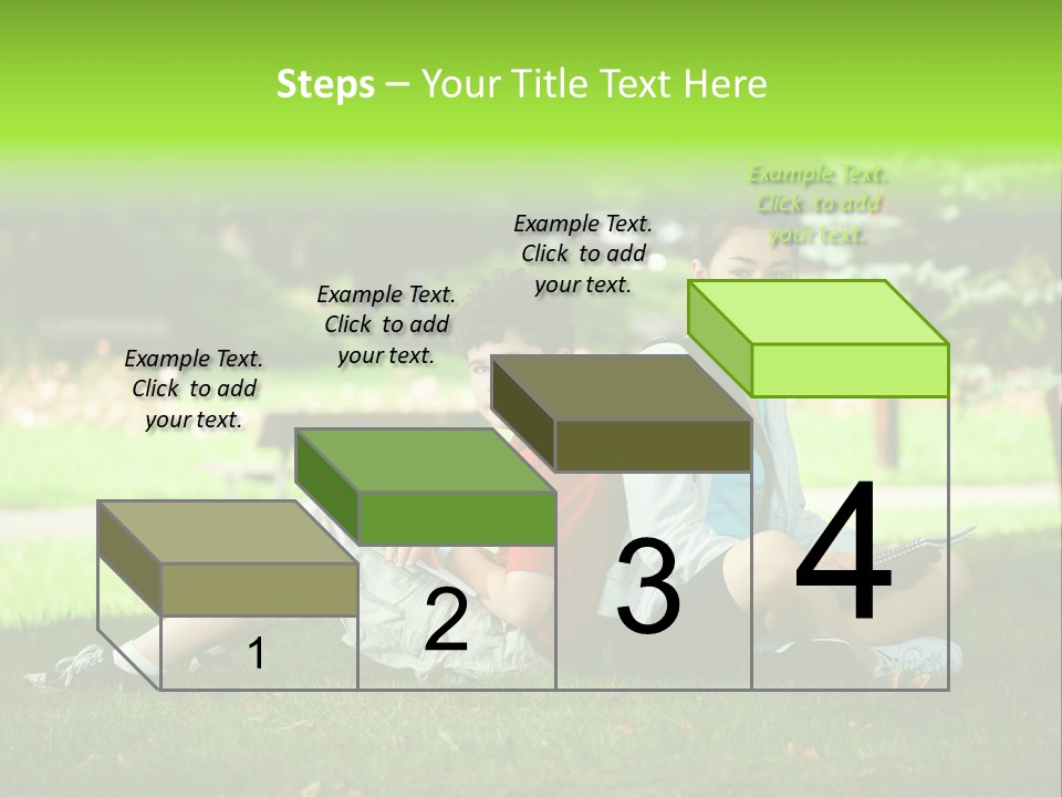 Schoolgirl Green Person PowerPoint Template