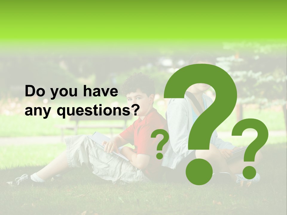 Schoolgirl Green Person PowerPoint Template