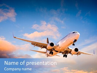 Landing Aeroplane Boeing PowerPoint Template